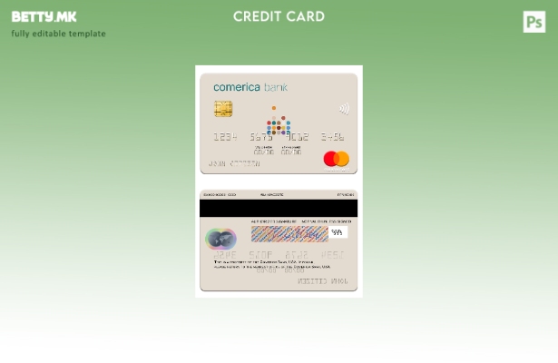 Модерен стил шаблон за мастер картички на USA Comerica Bank